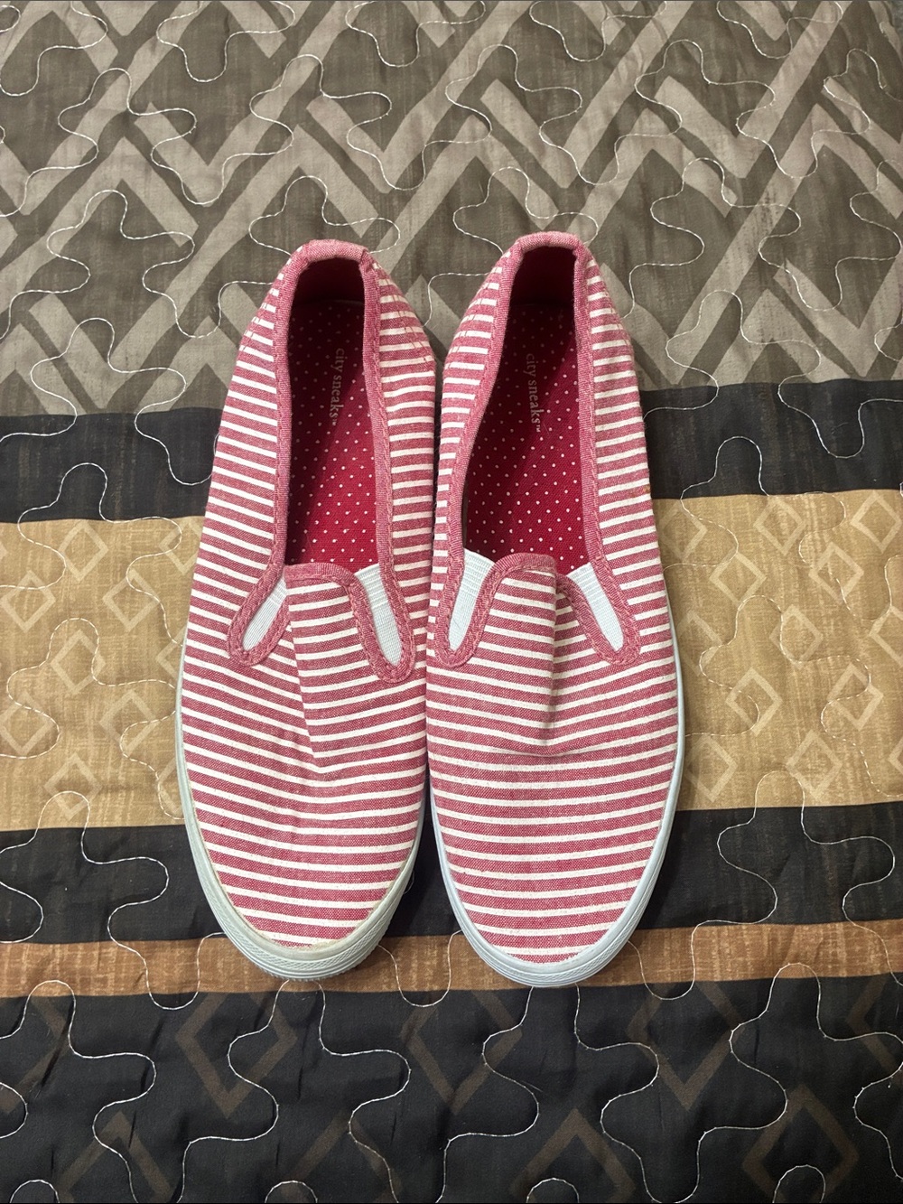 City Sneaks Striped Slip-On Women’s Casual Shoe in Pink